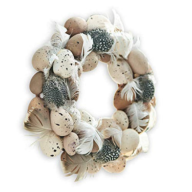LOBERON Eierkranz Harera, in Handarbeit gefertigt, natürlicher Look, Türkranz, Osterkranz, Ostern, Osterdekoration, Osterfest, Kunststoff, Hühnerfedern, braun/beige im Sale
